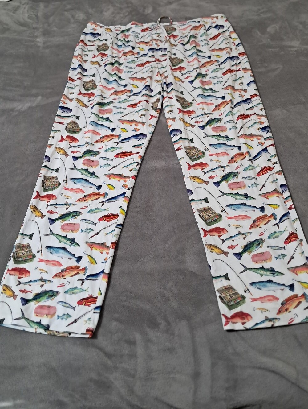 Hart + Land Mens Organic Pima Cotton Pajama Lounge Fish-Print Pants Sz. XXL